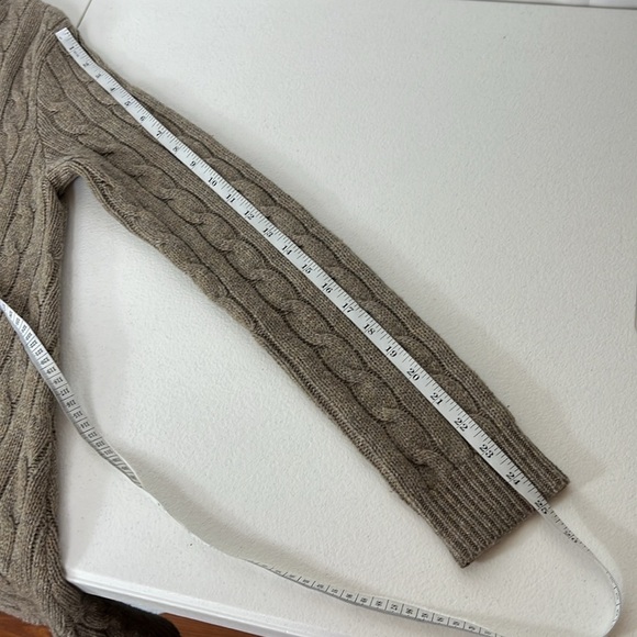 Ralph Lauren Blue Label Sz M Wool/Cashmere Shawl Neck Cardigan Taupe Buckle - Picture 8 of 12